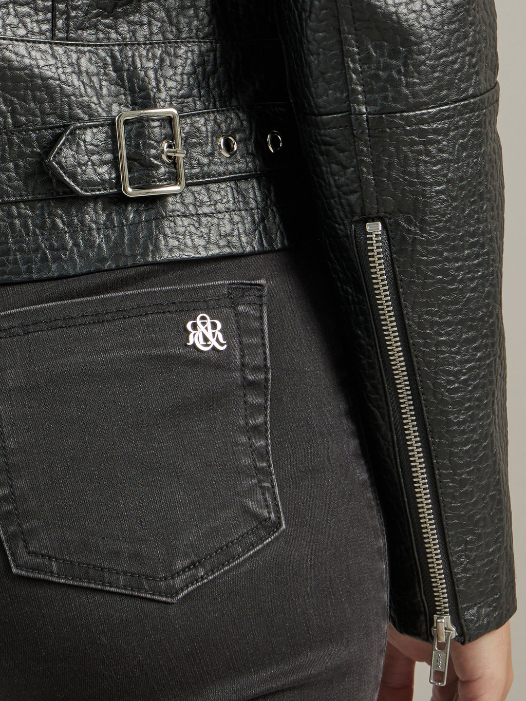 Women's Pebbled Vegan Leather Jacket