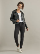 Women's Pebbled Vegan Leather Jacket