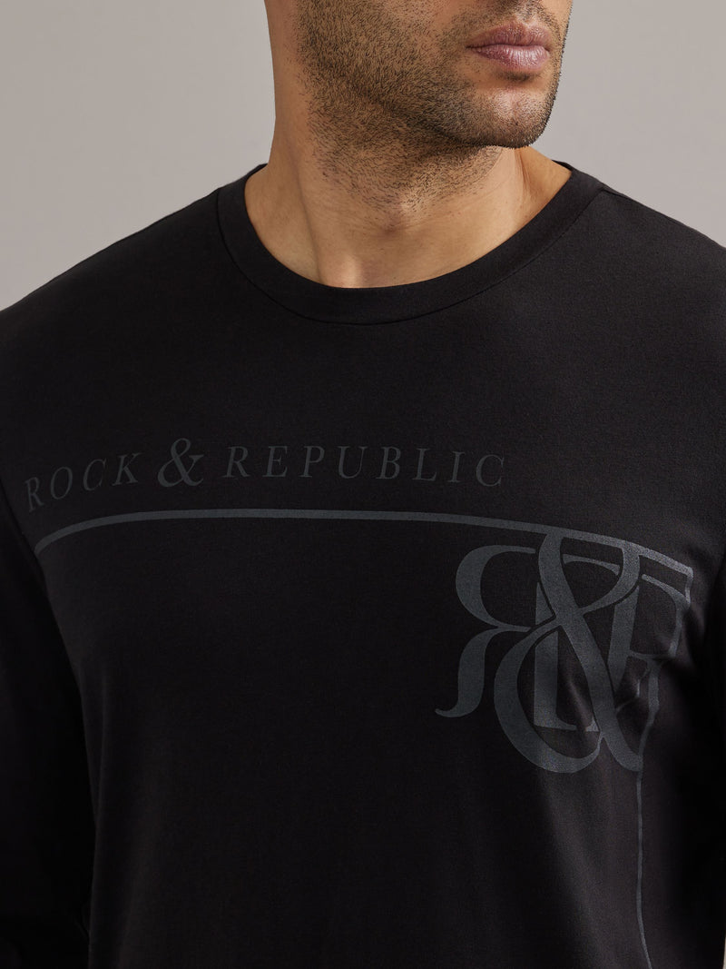 Men's Long Sleeve Monogram Logo Tee