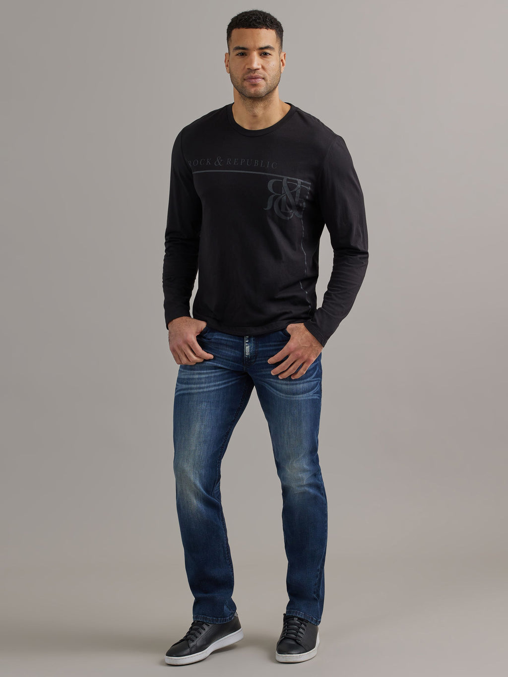Men's Long Sleeve Monogram Logo Tee