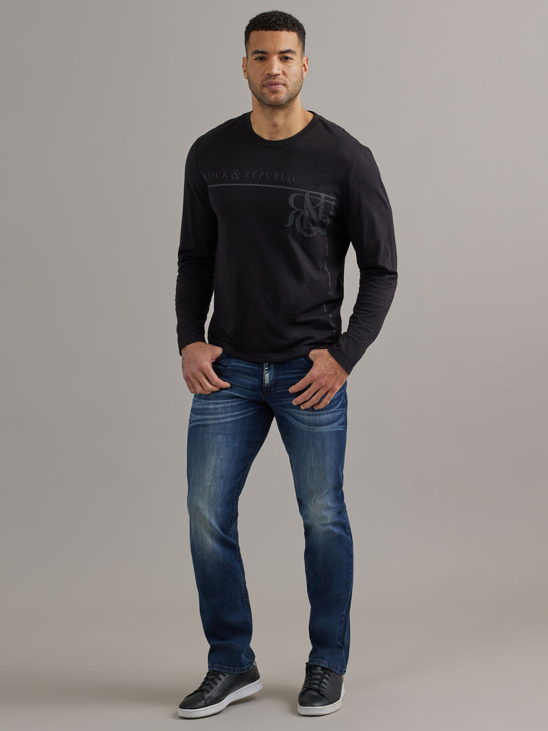 Men's Long Sleeve Monogram Logo Tee