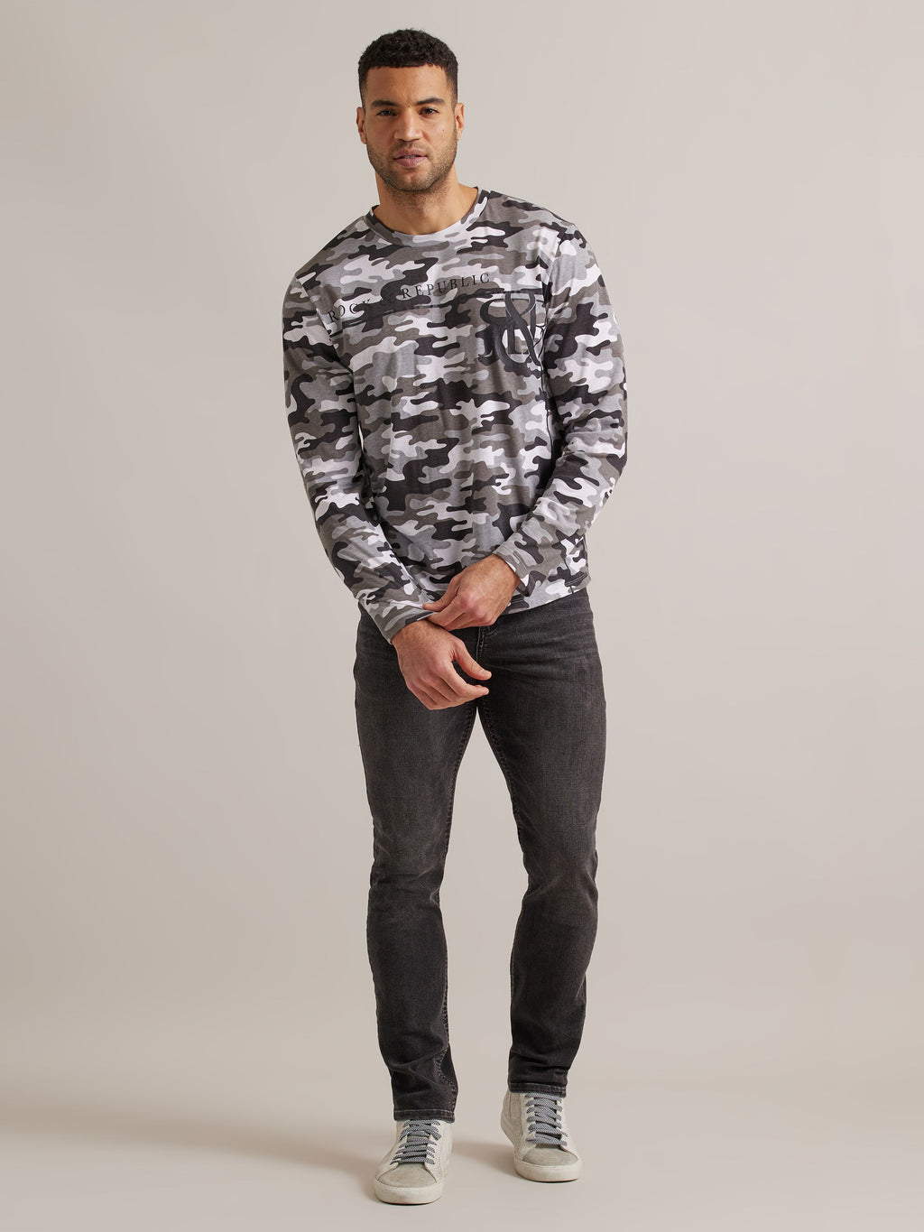 Men's Long Sleeve Monogram Logo Tee