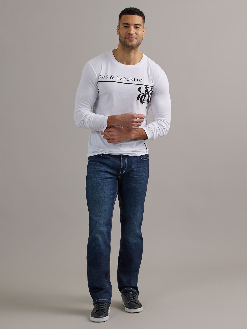 Men's Long Sleeve Monogram Logo Tee