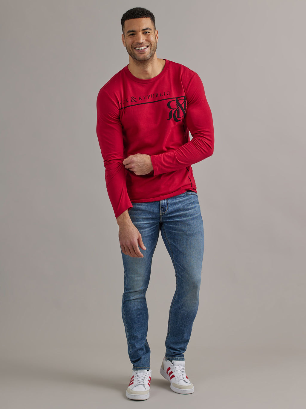 Men's Long Sleeve Monogram Logo Tee