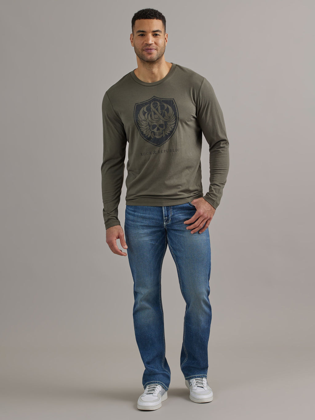 Men's Long Sleeve Skull Tee