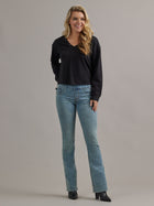 Women's V Neck Grommet Sweatshirt