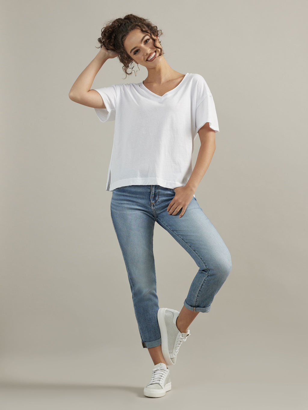 Women's V Neck Oversized Tee