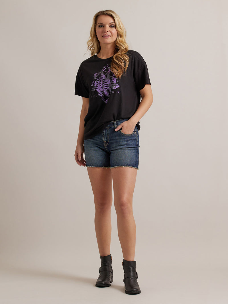 Women's Purple Diamond Oversized Tee