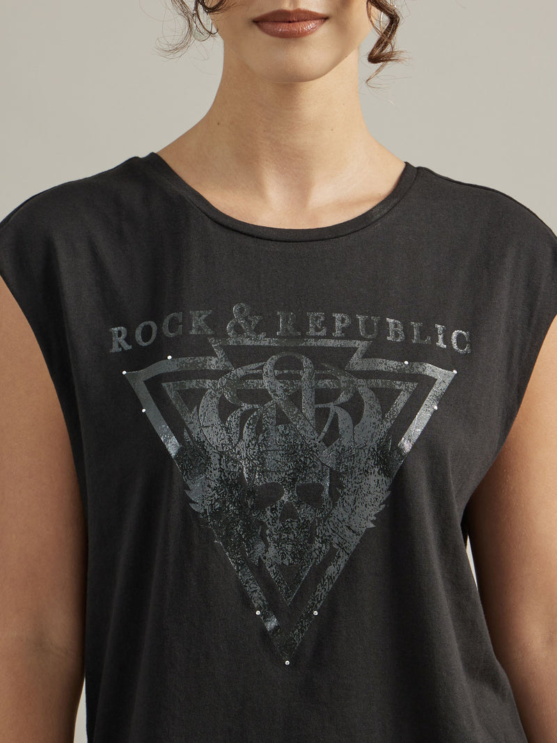 Women's Tonal Skull Muscle Tee