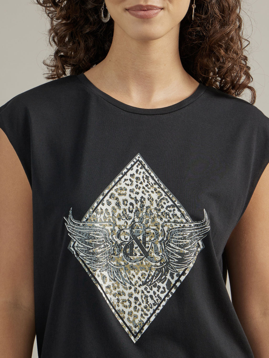 Women's Diamond Leopard Muscle Tee