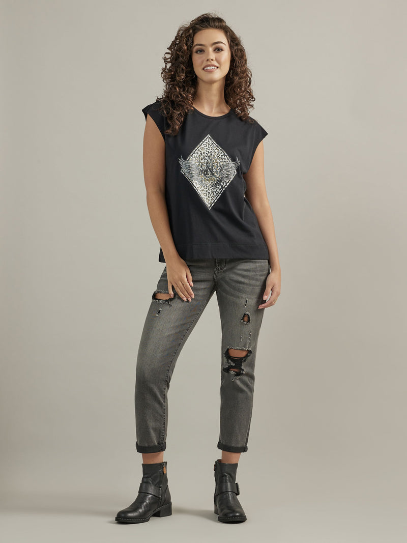 Women's Diamond Leopard Muscle Tee