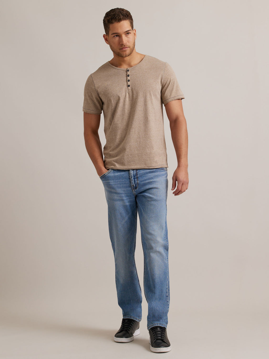 Men's Short Sleeve Henley