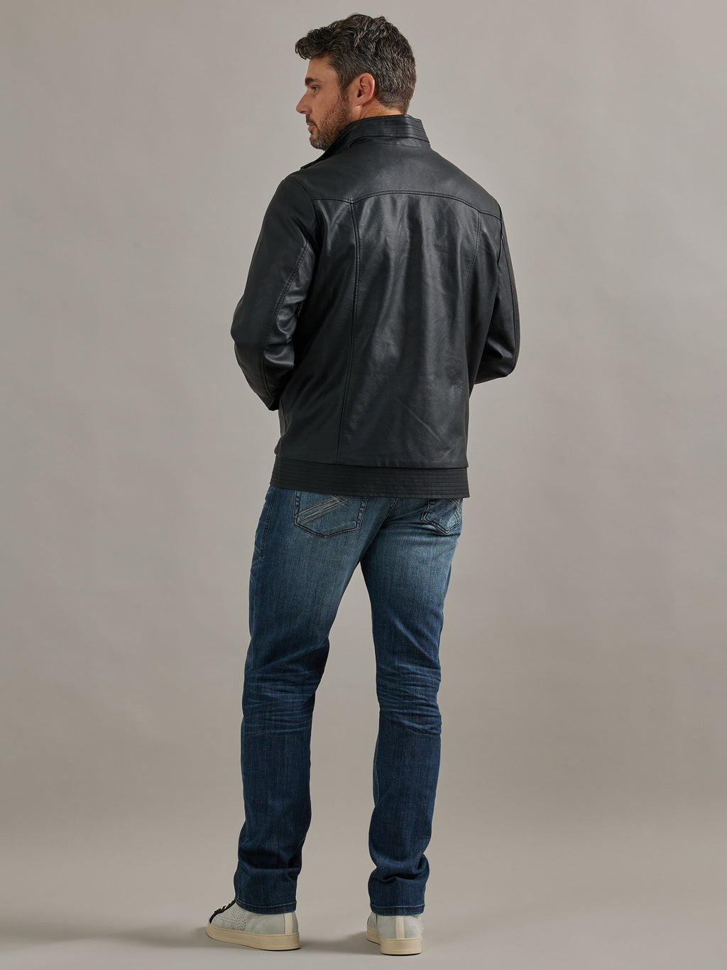 Men's Vegan Leather Biker Jacket