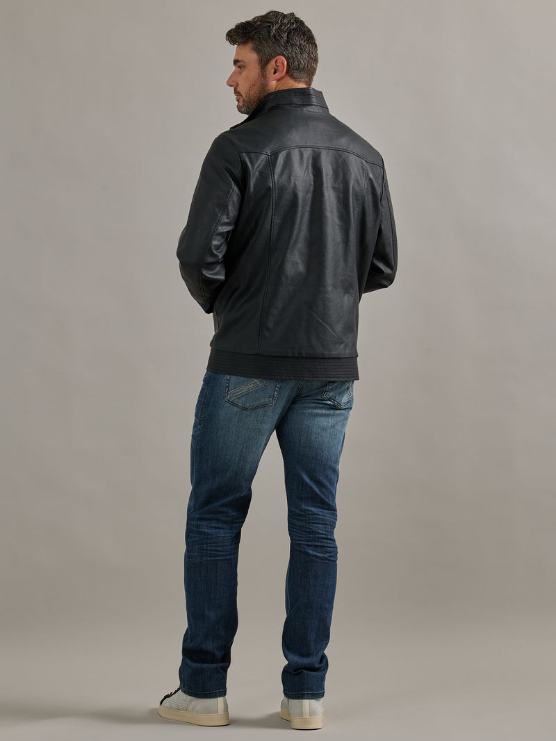 Men's Vegan Leather Biker Jacket