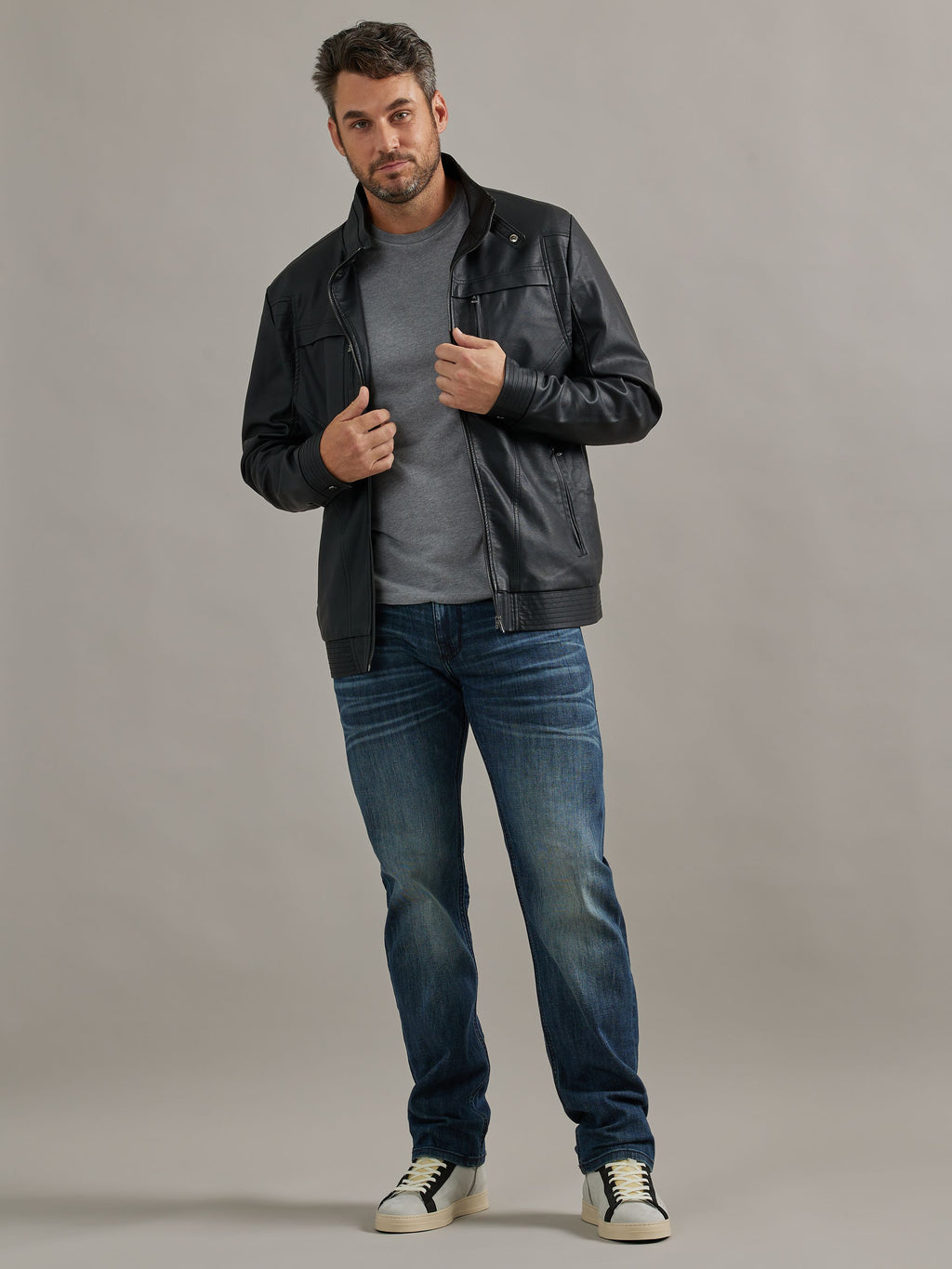 Men's Vegan Leather Biker Jacket