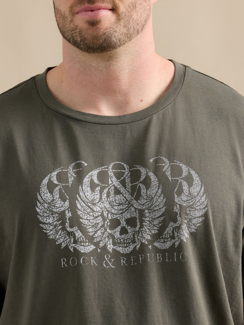 Men's Ombre Tri Skull Tee