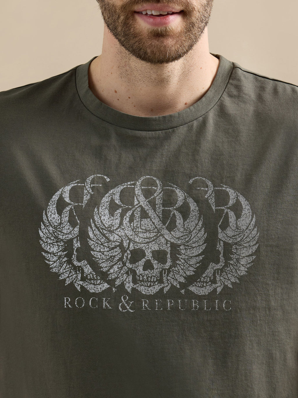 Men's Ombre Tri Skull Tee