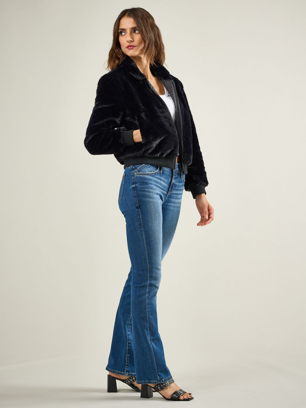 Women's Faux Fur Bomber Jacket