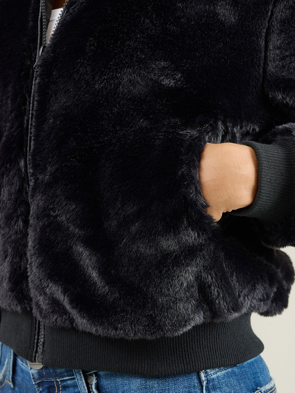 Women's Faux Fur Bomber Jacket