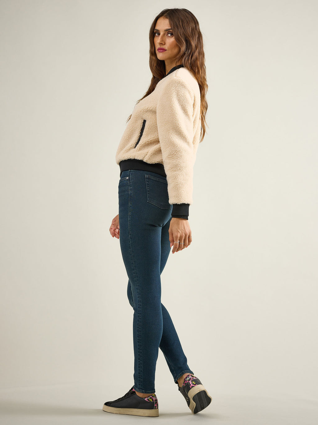 Women's Faux Sherpa Bomber Jacket