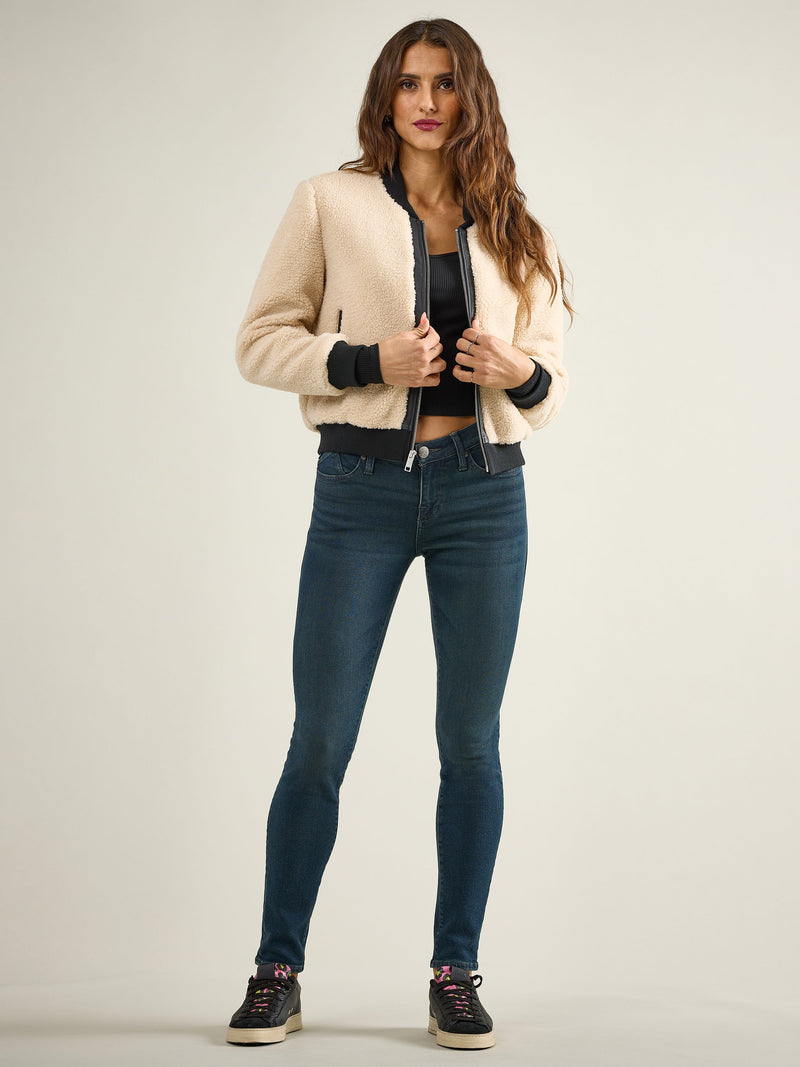 Women's Faux Sherpa Bomber Jacket