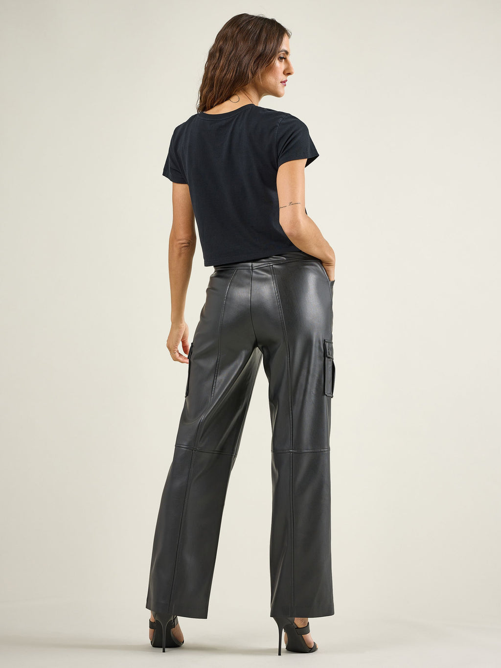 Women's Vegan Leather Cargo Pant